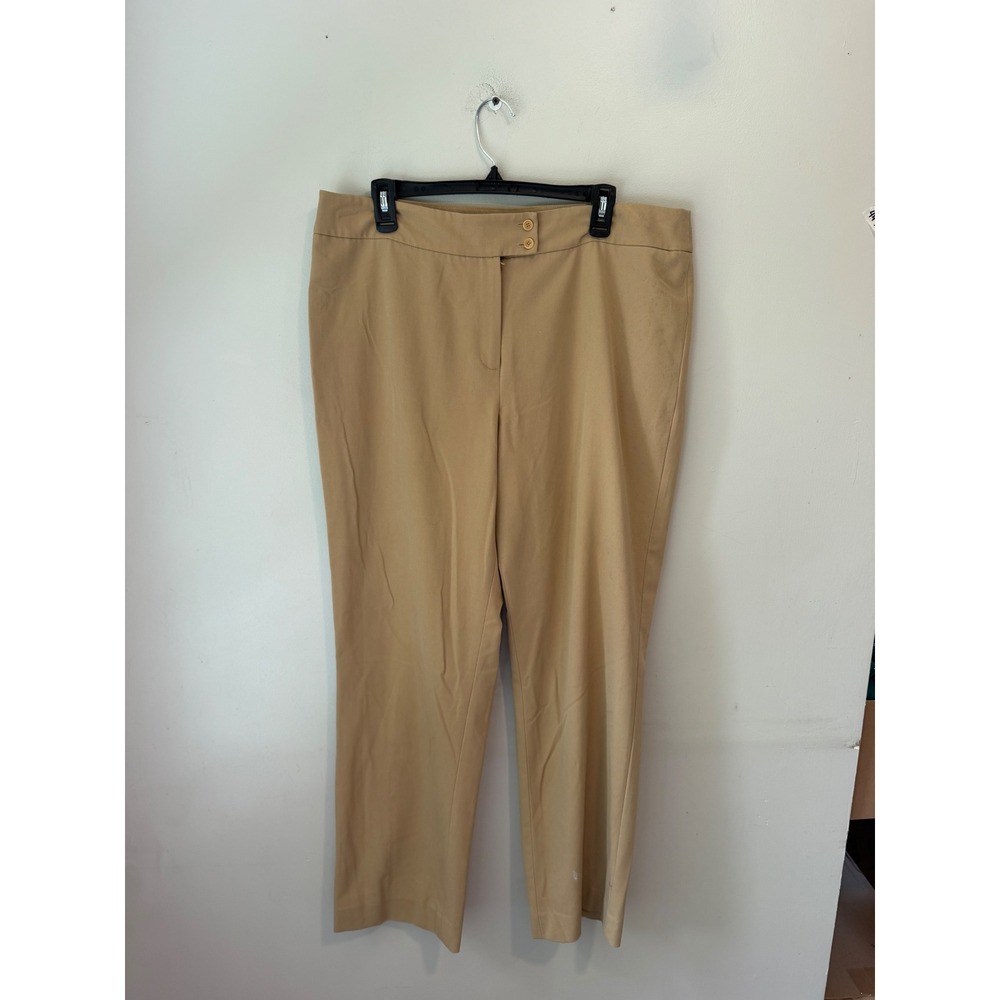 Jones New York Signature Tan Khaki Straight Leg Dress Pants Size 16 Professional
